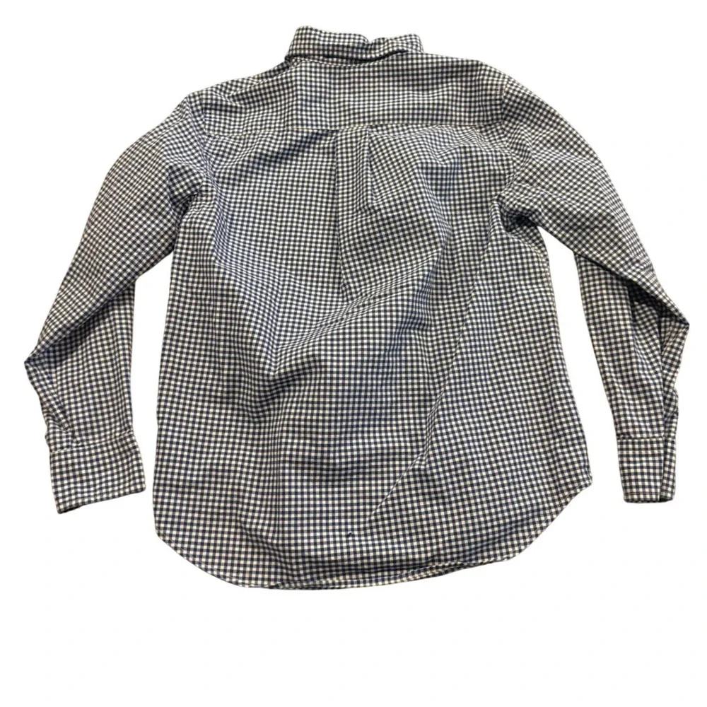 Ralph Lauren Boys Blue Gingham Check Button Down Shirt‎ Natural Stretch M 10-12